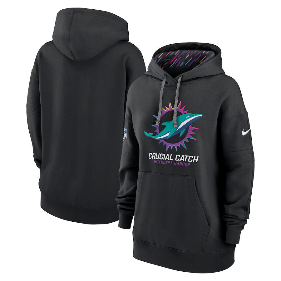 Women Miami Dolphins Black 2024 Nike NFL hoodie 2->nfl t-shirts->Sports Accessory